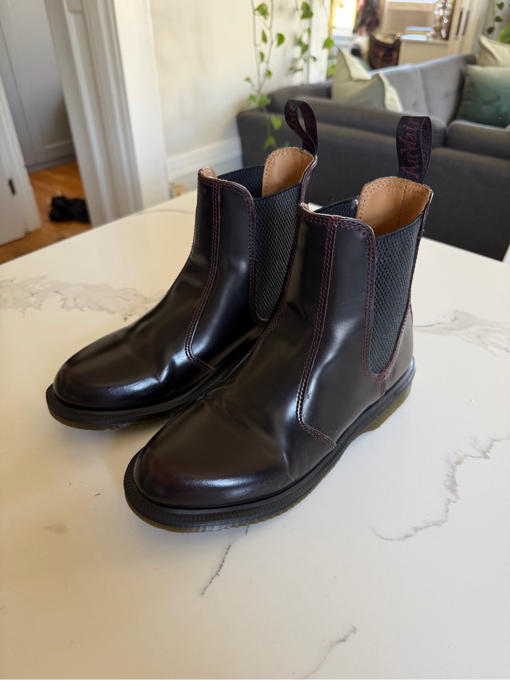 Dr. Martens Dark Cherry Chelsea Ankle Boots